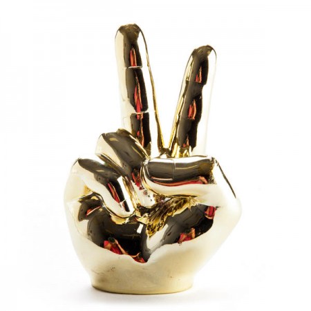 Peace Gold Hand Gesture Desk Accesories