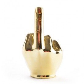 Fuck you gold hand gesture desk accessories