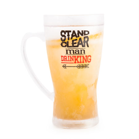Stand Clear Man Drinking Icy Beer Mug - TGI Found It 1